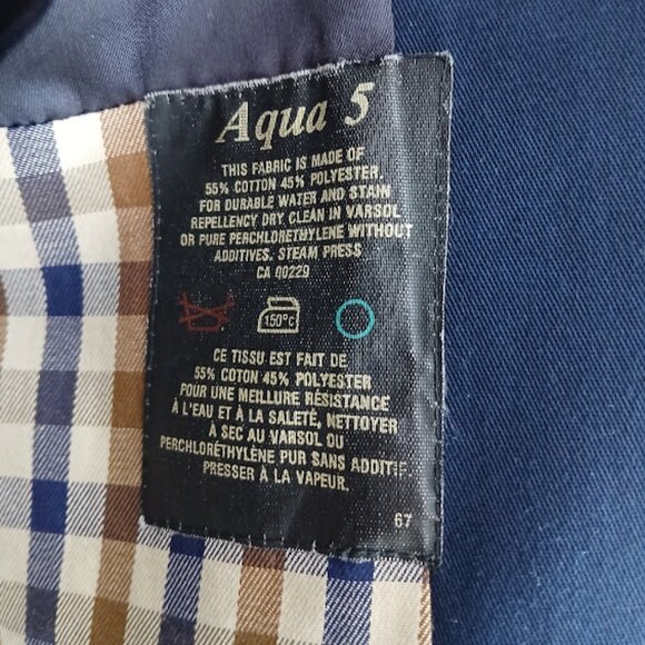 Vintage Aquascutum Aqua 5 Trench Coat in Navy Blue - Picture 5 of 15